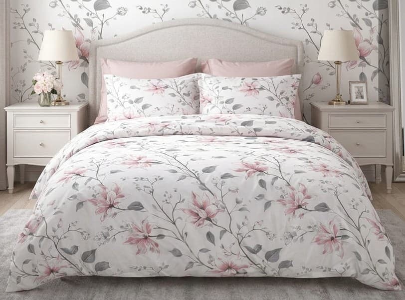 Printed bedding with quilt