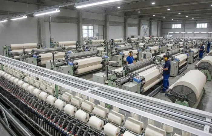 Weaving on the Samtex mill floor